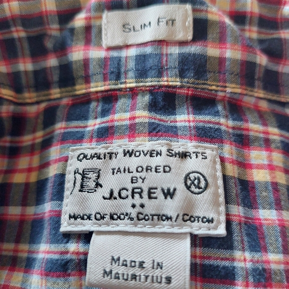 J.Crew Men's XL Checked Button -Down Long-Sleeve Shirt, Slim-fit - Picture 4 of 9
